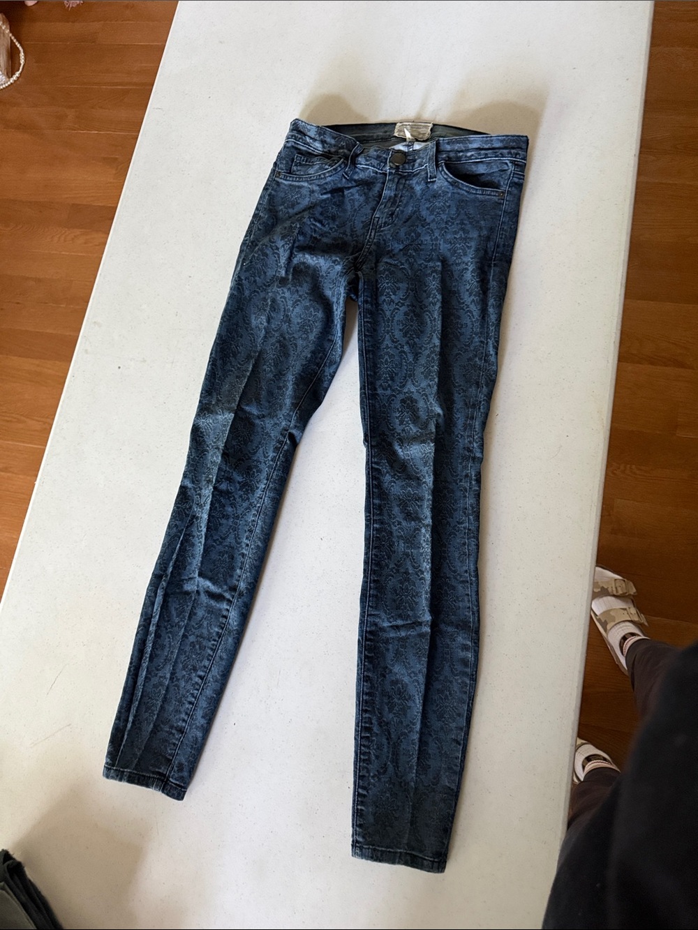 Current/Elliott Black Wash Ankle Skinny Jeans